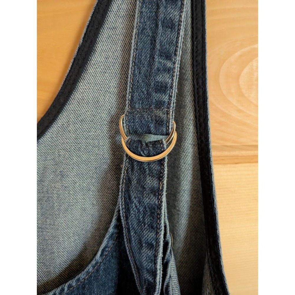 We The Free High Roller Denim Overalls Womens M Boho Relaxed Comfy Jumpsuit Cute - Picture 6 of 12